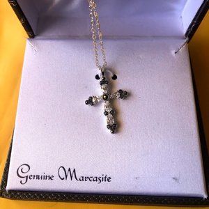 Gemstone and Silver Cross